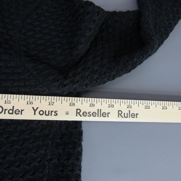 Converse One Star Cardigan Sweater Women's Size M Black Medium Open Front Mesh - Picture 8 of 9